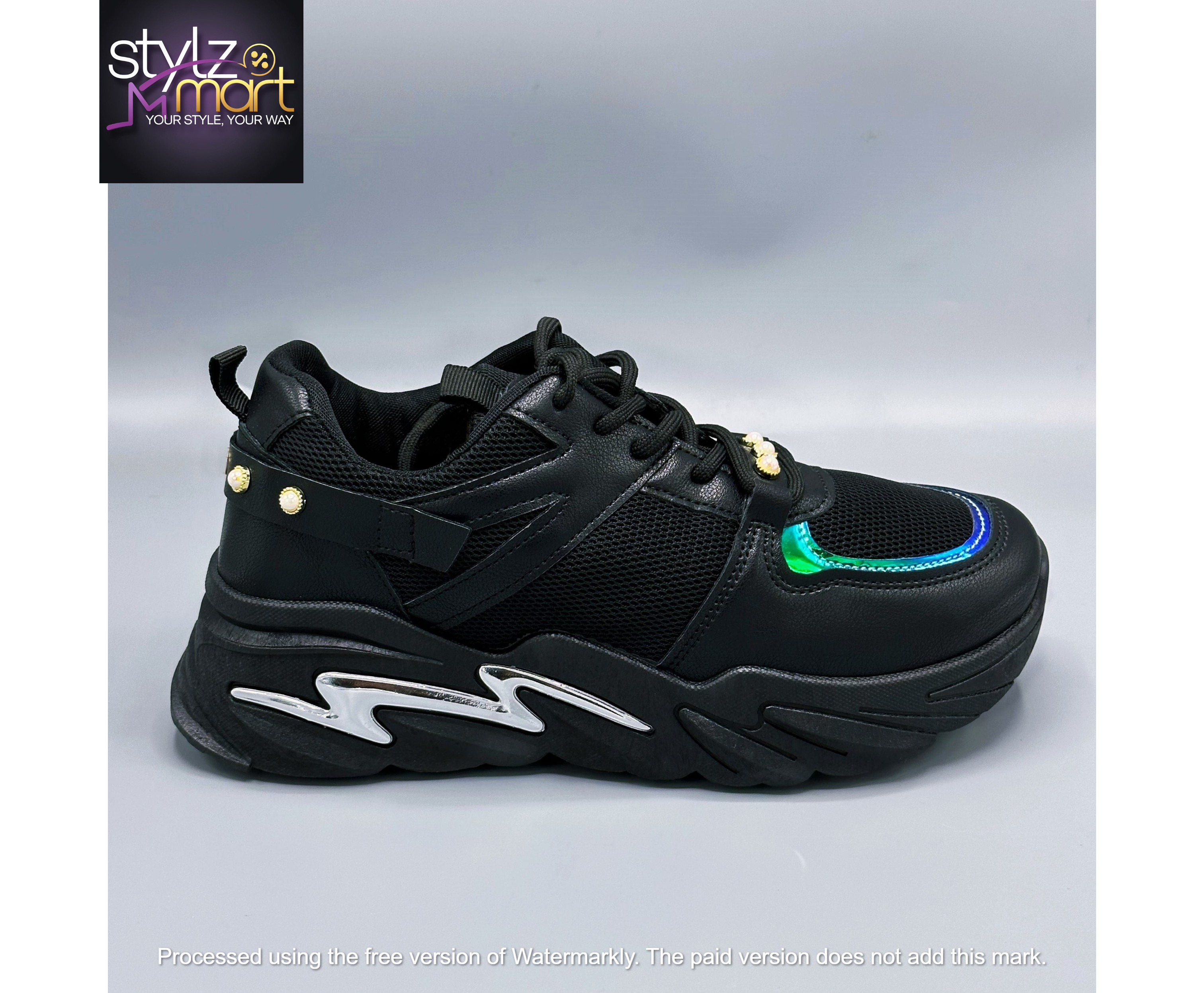 Chunky Black Sports Shoes